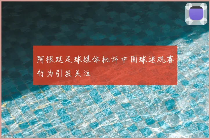 阿根廷足球媒体批评中国球迷观赛行为引发关注